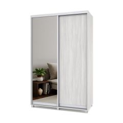 РОЛАНД Шкаф-купе с зеркалом Шимо светлый (450*1400) Р442 в Ревде - revda.mebel24.online | фото 2