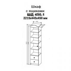 KI-KI ШД450.1 Шкаф (белый/белое дерево) в Ревде - revda.mebel24.online | фото 2