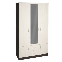 Шкаф Ронда ШК-3 с зеркалом (Венге/Беленый дуб) в Ревде - revda.mebel24.online | фото