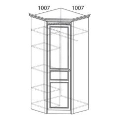 Шкаф угловой №183 "Лючия" Фасад глухой (Угол 1007*1007) Дуб оксфорд в Ревде - revda.mebel24.online | фото 2