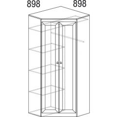 Шкаф угловой №606 Инна (угол 898*898) Денвер темный в Ревде - revda.mebel24.online | фото 3