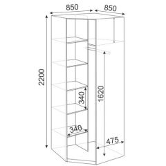 Угловой шкаф Глэдис М21 (ЯШС/Белый) в Ревде - revda.mebel24.online | фото 2