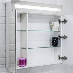Шкаф-зеркало Аврора 65 с подсветкой LED Домино (DV8006HZ) в Ревде - revda.mebel24.online | фото 7