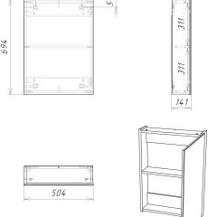 Шкаф-зеркало Мечта 50 Дуб сонома АЙСБЕРГ (DM2318HZ) в Ревде - revda.mebel24.online | фото 7