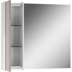 Шкаф-зеркало Uno 80 Дуб серый левый/правый Домино (DU1504HZ) в Ревде - revda.mebel24.online | фото 4