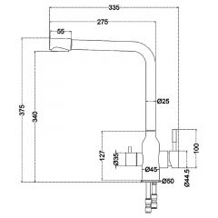 Смеситель д/кухни MELANA-F610304 Stello нерж.сталь, с переключателем на фильтр, однорычажный, сатин в Ревде - revda.mebel24.online | фото 4