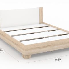 Спальня Аврора Кровать 160 со встроенным основанием под матрас Дуб сонома/Белый в Ревде - revda.mebel24.online | фото 2