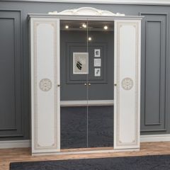 Спальня Грация (комплект 4 дв.) белый/золото в Ревде - revda.mebel24.online | фото 6