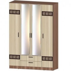 КОСТА-РИКА Шкаф 4-х створчатый (шимо темный/шимо светлый) в Ревде - revda.mebel24.online | фото