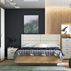 Спальня Livorno Модульная (Софт Панакота/Дуб Бунратти) в Ревде - revda.mebel24.online | фото 2