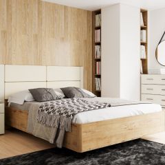 Спальня Livorno Модульная (Софт Панакота/Дуб Бунратти) в Ревде - revda.mebel24.online | фото 3