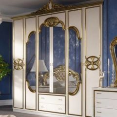 Спальня Ольга (комплект 6 дв.) беж/золото матовый в Ревде - revda.mebel24.online | фото 2
