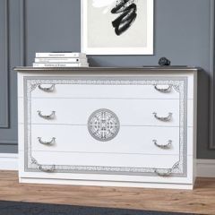 Спальный гарнитур Грация (модульный) белый/серебро в Ревде - revda.mebel24.online | фото 4