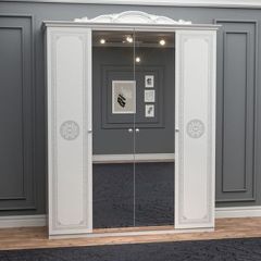 Спальный гарнитур Грация (модульный) белый/серебро в Ревде - revda.mebel24.online | фото 2