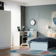 МОРИ Спальный гарнитур (белый) в Ревде - revda.mebel24.online | фото 4