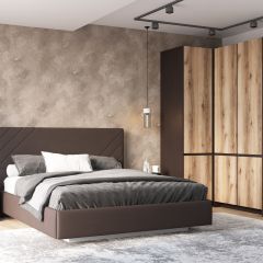 ПРАГА Спальный гарнитур Серия 3 (Дуб Делано/Дуб Венге) в Ревде - revda.mebel24.online | фото 5
