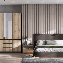ПРАГА Спальный гарнитур Серия 3 (Дуб Делано/Дуб Венге) в Ревде - revda.mebel24.online | фото 6