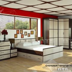 САКУРА Спальный гарнитур (модульная) венге/лоредо в Ревде - revda.mebel24.online | фото 4