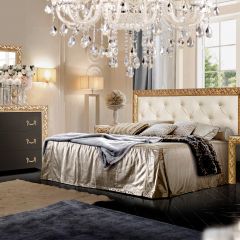 Спальный гарнитур Тиффани Premium черная/золото в Ревде - revda.mebel24.online | фото 3