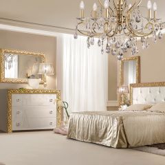 Спальный  гарнитур Тиффани Premium слоновая кость/золото в Ревде - revda.mebel24.online | фото