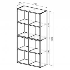 Стеллаж 8 секций (белый) в Ревде - revda.mebel24.online | фото 2