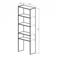 Стеллаж Элемент-1 (дуб сонома) в Ревде - revda.mebel24.online | фото 2