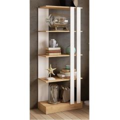 Стеллаж СТМ-2 ЛДСП Белый/ЛДСП Дуб крафт золотой в Ревде - revda.mebel24.online | фото