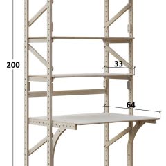 Стеллаж+стол Конструктор Арт.СRСт1-1 в Ревде - revda.mebel24.online | фото 2