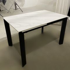 Стол CORNER 120 MATT WHITE MARBLE SOLID CERAMIC / BLACK, ®DISAUR в Ревде - revda.mebel24.online | фото 3