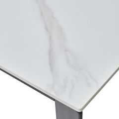 Стол CORNER 120 MATT WHITE MARBLE SOLID CERAMIC / BLACK, ®DISAUR в Ревде - revda.mebel24.online | фото 8