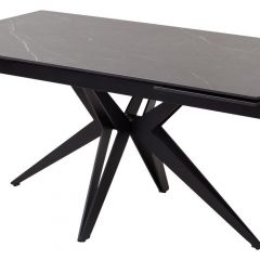 Стол FORIO 160 MATT BLACK MARBLE SOLID CERAMIC / BLACK, ®DISAUR в Ревде - revda.mebel24.online | фото