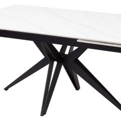 Стол FORIO 160 MATT WHITE MARBLE SOLID CERAMIC / BLACK, ®DISAUR в Ревде - revda.mebel24.online | фото