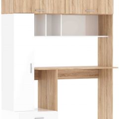 Стол компьютерный ПКС-1 (дуб сонома/белый глянец) в Ревде - revda.mebel24.online | фото