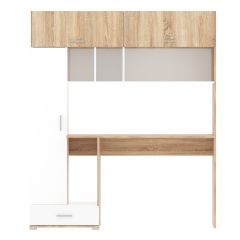 Стол компьютерный ПКС-1 (дуб сонома/белый глянец) в Ревде - revda.mebel24.online | фото 4