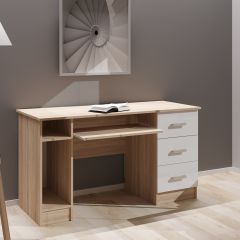 Стол компьютерный ПКС-4 Дуб сонома/Белый глянец в Ревде - revda.mebel24.online | фото