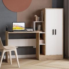 Стол компьютерный СКМ-1 ЛДСП Белый/Дуб сонома в Ревде - revda.mebel24.online | фото