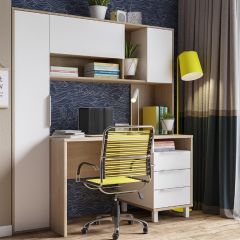 Стол рабочий 12.95 N Комфорт (Дуб сонома, Белый PE шагрень) в Ревде - revda.mebel24.online | фото