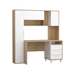 Стол рабочий 12.95 N Комфорт (Дуб сонома, Белый PE шагрень) в Ревде - revda.mebel24.online | фото 2