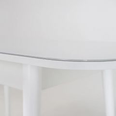 Стол раскладной со стеклом (опоры массив цилиндрический) "Хоста" в Ревде - revda.mebel24.online | фото 6