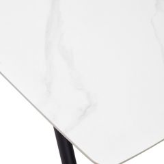 Стол RIVOLI 140 MATT WHITE MARBLE SOLID CERAMIC / BLACK, ®DISAUR в Ревде - revda.mebel24.online | фото 9