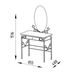 Столик дамский с ящиком ЛДСП белый/белый в Ревде - revda.mebel24.online | фото 2