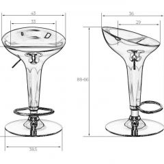 Стул барный DOBRIN BOMBA LM-1004 (серебряный металлик) в Ревде - revda.mebel24.online | фото