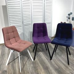 Стул CHILLI-Q SQUARE розовый #15, велюр / белый каркас, 4 шт./1 к, М-City в Ревде - revda.mebel24.online | фото 5