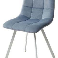 Стул CHILLI SQUARE G108-56 пудровый синий, велюр/ белый каркас М-City в Ревде - revda.mebel24.online | фото