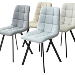 Стул CHILLI SQUARE HK017-03 светло-серый, PU/ черный каркас М-City в Ревде - revda.mebel24.online | фото 2