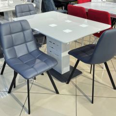 Стул CHILLI SQUARE HK017-09 серо-черничный, PU/ черный каркас М-City в Ревде - revda.mebel24.online | фото 6