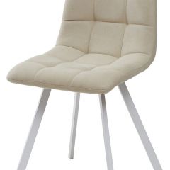 Стул CHILLI SQUARE UF860-01B бежевый, ткань/ белый каркас М-City в Ревде - revda.mebel24.online | фото