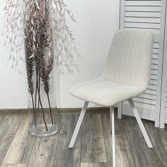 Стул ELVIS WZ2042-18 белая галька фактурный велюр / белый каркас М-City в Ревде - revda.mebel24.online | фото