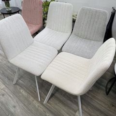 Стул ELVIS WZ2042-18 белая галька фактурный велюр / белый каркас М-City в Ревде - revda.mebel24.online | фото 6
