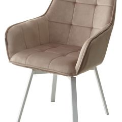 Стул MAVERICK 360 град. поворот. BLUVEL-40 BEIGE/ белый каркас, М-City в Ревде - revda.mebel24.online | фото